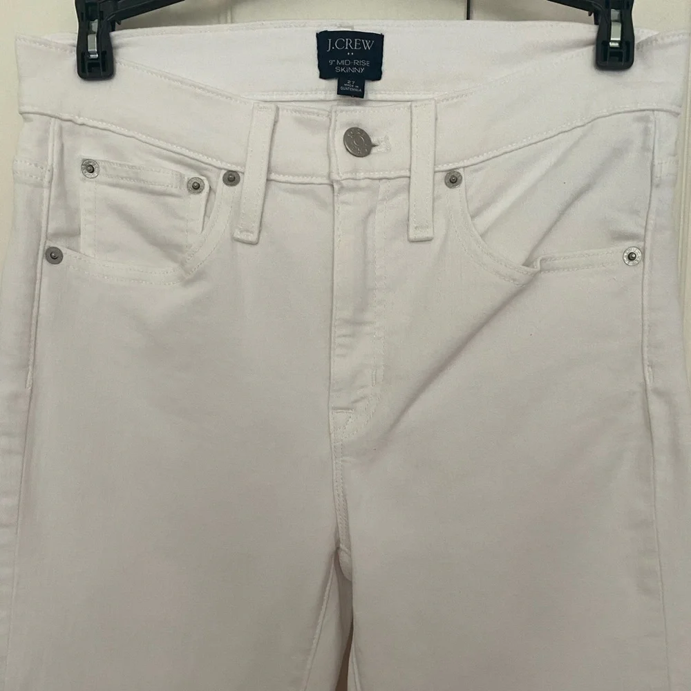 J.Crew Re‑Imagined 9” Mid‑Rise White Skinny Jeans | Size 27 - Picture 4 of 9